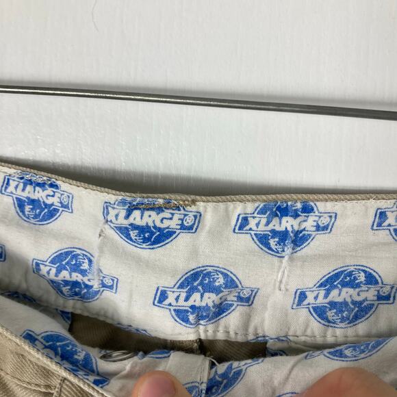 XLARGE Pants Men W32, Beige,Logo-Print,Zip,Pocket,Cotton100% - Picture 5 of 16